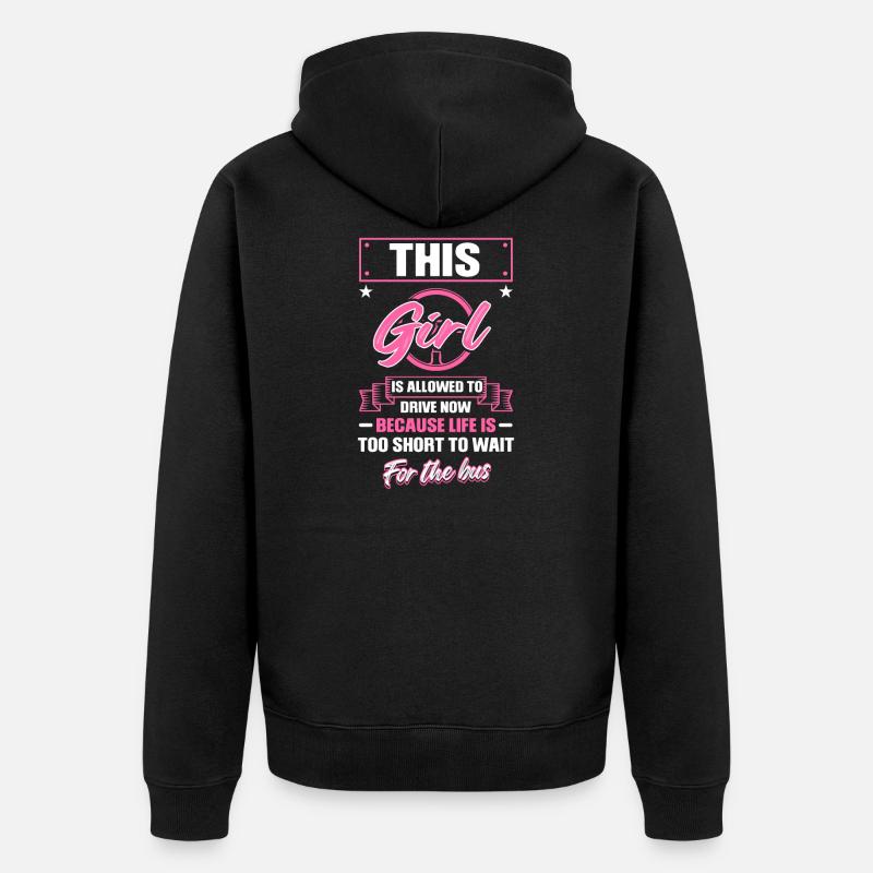 Permis de conduire fille Permis de conduire - Veste à capuche bio Premium Unisexe - noir