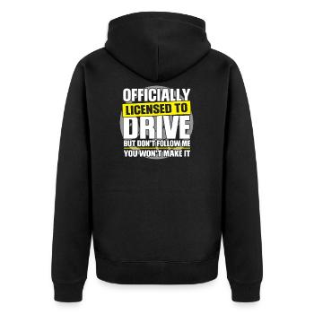 Driver's license driver's license New driver gift - Unisex Premium Organic Zip Hoodie - black - Back - Nico (187cm)