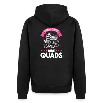 Quad Mädchen Woman Geschenk - Unisex Premium Bio Zip Hoodie - Schwarz - Hinten - Nico (187cm)