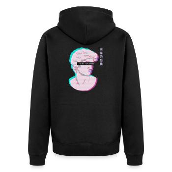 Vaporwave Esthétique esthétique Vaporwave - Veste à capuche bio Premium Unisexe - noir - Dos - Nico (187cm)