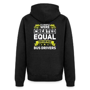 Busfahrer Busfahrer Schule Busfahrer Geschenk - Unisex Premium Bio Zip Hoodie - Schwarz - Hinten - Nico (187cm)