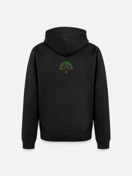 Bunter Baum mit Blättern - Unisex Premium Bio Zip Hoodie - Schwarz