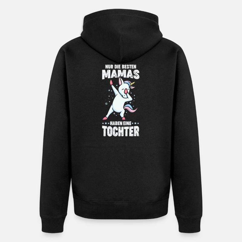 Mama Tochter Partnerlook Geschenk - Unisex Premium Bio Zip Hoodie - Schwarz