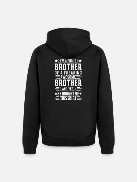 Bruder Familie Bruder Geschenk - Unisex Premium Bio Zip Hoodie - Schwarz