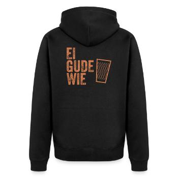Ei gude wie Apfelwein Äppelwoi Hessisch Hessen - Unisex Premium Bio Zip Hoodie - Schwarz - Hinten - Nico (187cm)