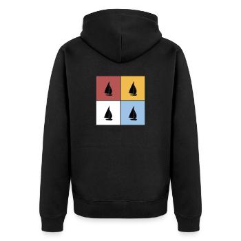 Segeln Quadrate Vintage Segler Sport Hobby - Unisex Premium Bio Zip Hoodie - Schwarz - Hinten - Nico (187cm)