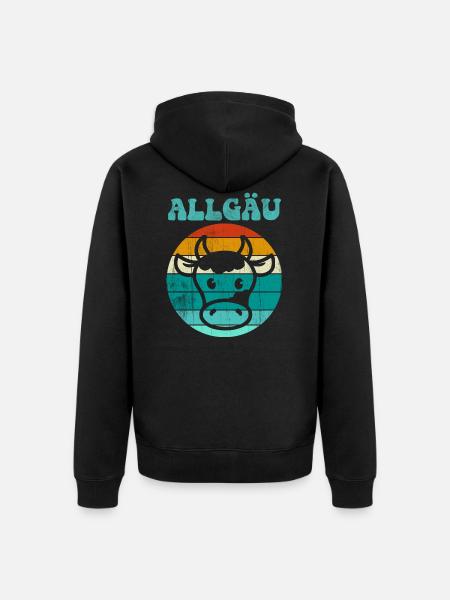 Allgäu Kuh - Unisex Premium Bio Zip Hoodie - Schwarz