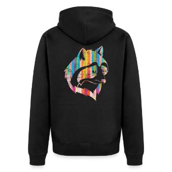 Ratons laveurs cadeau raton laveur - Veste à capuche bio Premium Unisexe - noir - Dos - Nico (187cm)