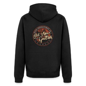 Never underestimate an old Man with a Guitar - Veste à capuche bio Premium Unisexe - noir - Dos - Nico (187cm)