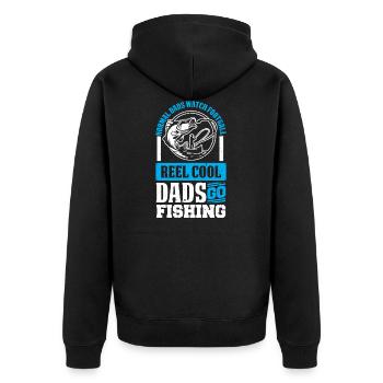 Fishing Dad Fishing Fishing Dad Geschenk - Unisex Premium Bio Zip Hoodie - Schwarz - Hinten - Nico (187cm)