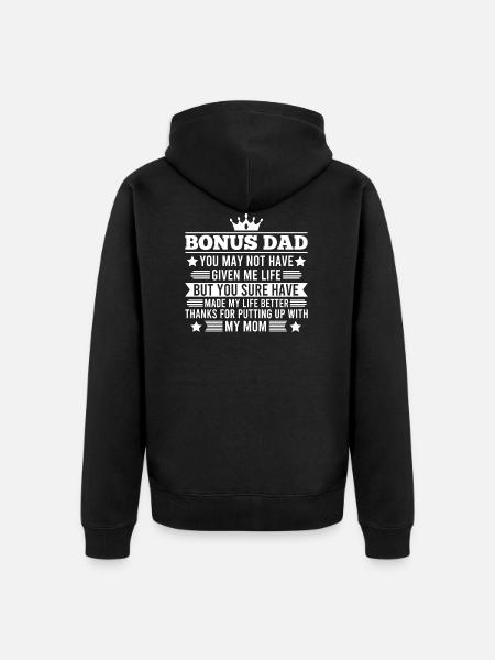 Stepfather Stepdad Stepfather Gift - Unisex Premium Organic Zip Hoodie - black