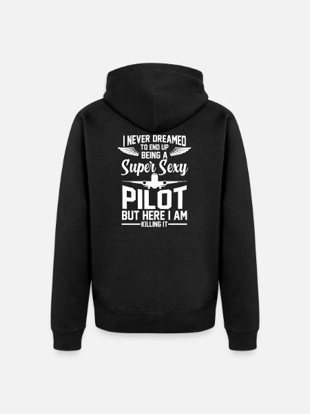 Pilot Airline Flight Pilot Gift - Unisex Premium Organic Zip Hoodie - black