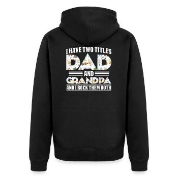 Papa Grand-père Camping cadeau - Veste à capuche bio Premium Unisexe - noir - Dos - Nico (187cm)