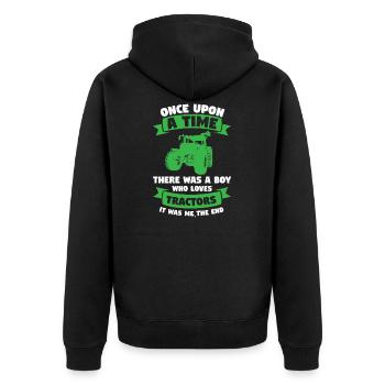 Tractor Boy Farming Tractor Boy Gift - Unisex Premium Organic Zip Hoodie - black - Back - Nico (187cm)