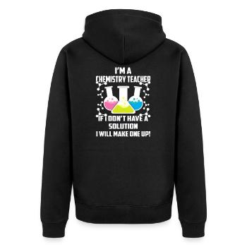 Chemie-Lehrer Chemieliebhaber Chemie-Geschenk - Unisex Premium Bio Zip Hoodie - Schwarz - Hinten - Nico (187cm)