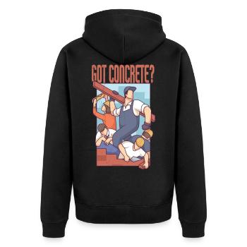 Got Concrete - Ouvriers du bâtiment - Veste à capuche bio Premium Unisexe - noir - Dos - Nico (187cm)