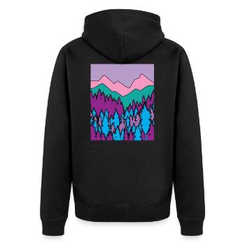 Nature Forest Trees Freedom Sun - Unisex Premium Organic Zip Hoodie - black - Back - Nico (187cm)