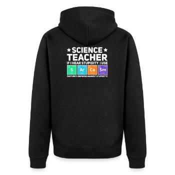 Professeur de sciences - Veste à capuche bio Premium Unisexe - noir - Dos - Nico (187cm)