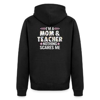 Mère & Professeure Maman & Professeur - Veste à capuche bio Premium Unisexe - noir - Dos - Nico (187cm)