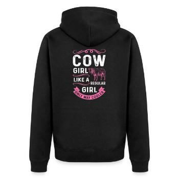 Vache fille vaches farmer cadeau - Veste à capuche bio Premium Unisexe - noir - Dos - Nico (187cm)