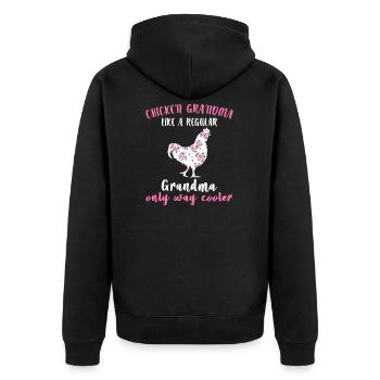 Poulet grand-mère Farming poulets cadeau - Veste à capuche bio Premium Unisexe - noir - Dos - Nico (187cm)