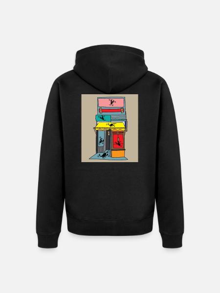 Scorpios Retro Het Sterrenbeeld van de Omgeving - Uniseks Premium bio ziphoodie - zwart