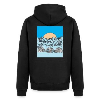 Igloo Snow and ice landscape - Unisex Premium Organic Zip Hoodie - black - Back - Nico (187cm)