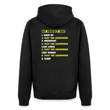 Saxophone saxophone saxophone cadeau joueur - Veste à capuche bio Premium Unisexe - noir - Dos - Nico (187cm)