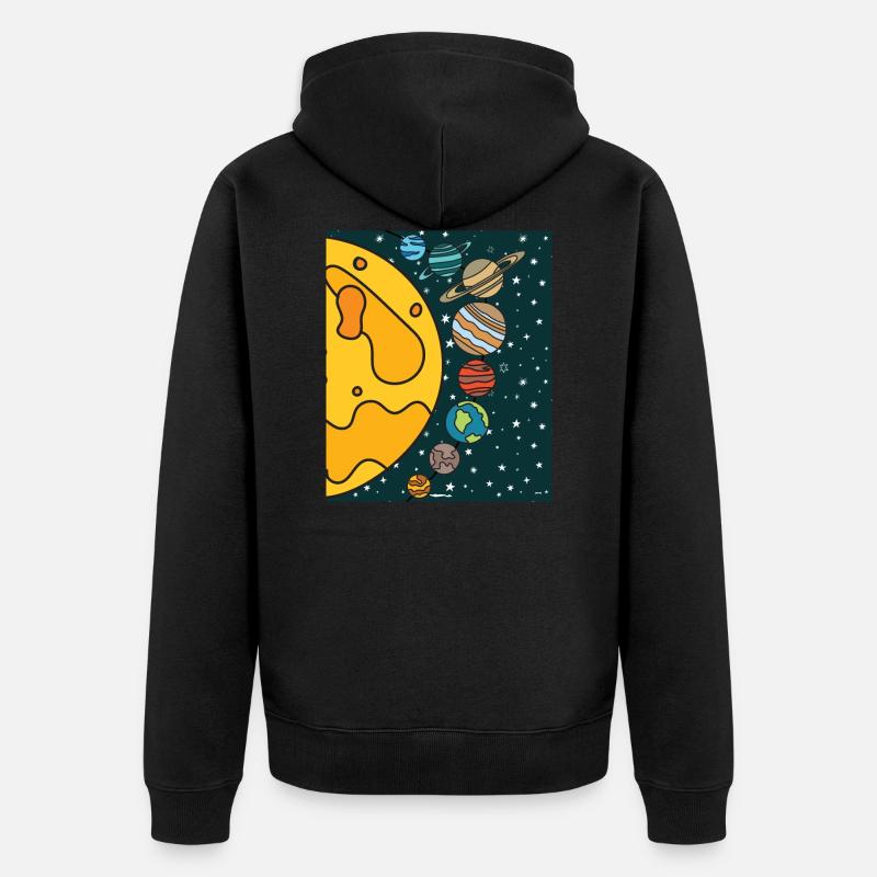 Astronomie Système solaire Planètes - Veste à capuche bio Premium Unisexe - noir