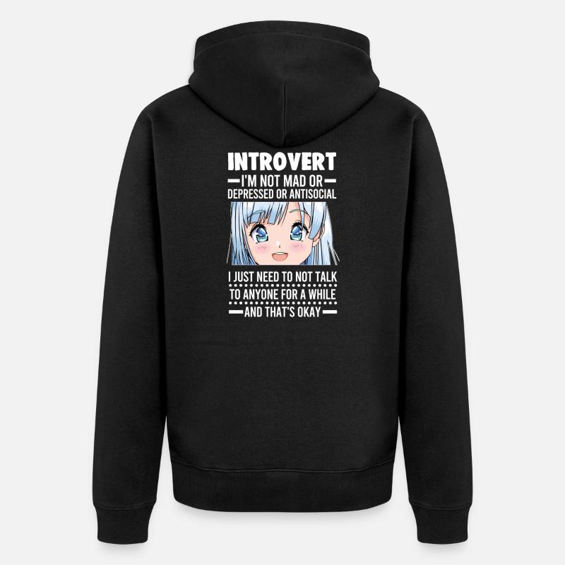 Anime Otaku Cadeau Anime - Veste à capuche bio Premium Unisexe - noir