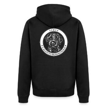 LAGOTTO ROMAGNOLO Dog Portrait Dogs Wilsigns - Unisex Premium Organic Zip Hoodie - black - Back - Nico (187cm)