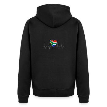 Heartbeat South Africa Heartbeat - Unisex Premium Organic Zip Hoodie - black - Back - Nico (187cm)