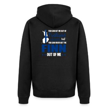 Finnland Finne Finnisch Geschenk - Unisex Premium Bio Zip Hoodie - Schwarz - Hinten - Nico (187cm)