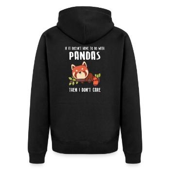 Roter Panda Panda Panda Geschenk Liebhaber - Unisex Premium Bio Zip Hoodie - Schwarz - Hinten - Nico (187cm)