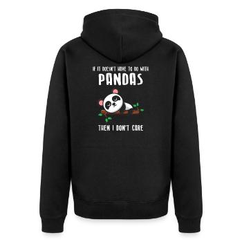 Panda Panda Pandas Geschenk - Unisex Premium Bio Zip Hoodie - Schwarz - Hinten - Nico (187cm)