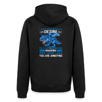 Drachen Dragons Dragons Lover Geschenk - Unisex Premium Bio Zip Hoodie - Schwarz - Hinten - Nico (187cm)