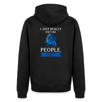 Drachen Drachen Dragons Lover Geschenk - Unisex Premium Bio Zip Hoodie - Schwarz - Hinten - Nico (187cm)