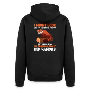 Red Panda Red Pandas Red Panda Gift - Unisex Premium Organic Zip Hoodie - black - Back - Nico (187cm)