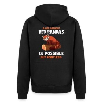 Roter Panda Panda Panda Geschenk Liebhaber - Unisex Premium Bio Zip Hoodie - Schwarz - Hinten - Nico (187cm)