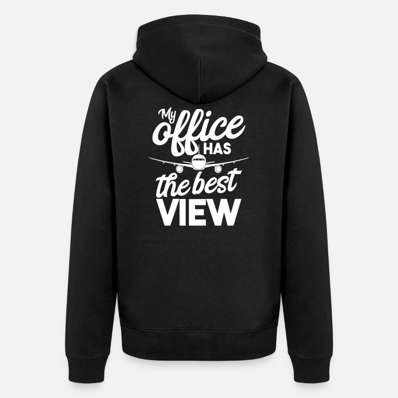 Pilot Piloten Flugzeug Geschenk - Unisex Premium Bio Zip Hoodie - Schwarz
