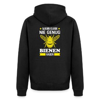 Bienen Biene Imker - Unisex Premium Bio Zip Hoodie - Schwarz - Hinten - Nico (187cm)