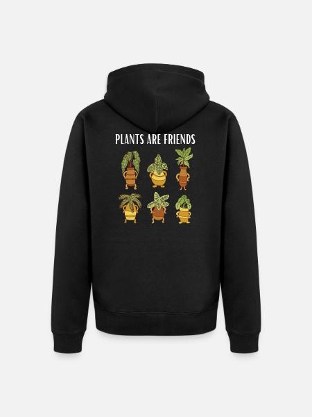 plant - Unisex Premium Organic Zip Hoodie - black