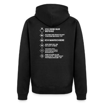 Feuerwehr Berufsfeuerwehr Freiwillige Feuerwehr - Unisex Premium Bio Zip Hoodie - Schwarz - Hinten - Nico (187cm)