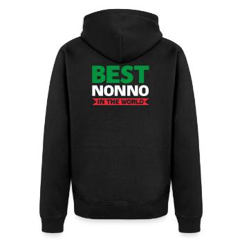 Opa Nonno Opa Nonno Geschenk - Unisex Premium Bio Zip Hoodie - Schwarz - Hinten - Nico (187cm)