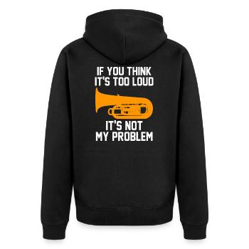 Tuba Tuba Tuba Spieler Geschenk - Unisex Premium Bio Zip Hoodie - Schwarz - Hinten - Nico (187cm)