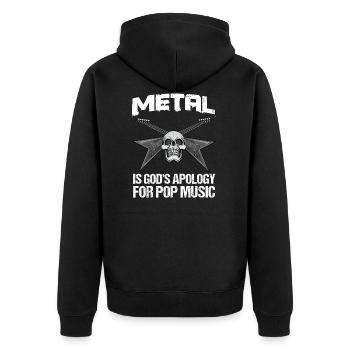 Metal Music Metal ist Gottes - Unisex Premium Bio Zip Hoodie - Schwarz - Hinten - Nico (187cm)