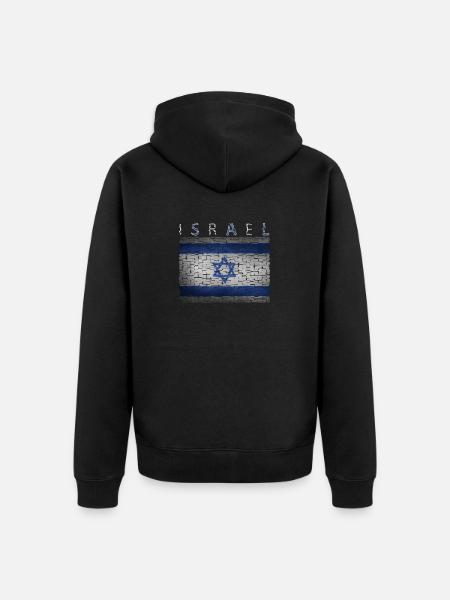 Israel flag - Unisex Premium Organic Zip Hoodie - black