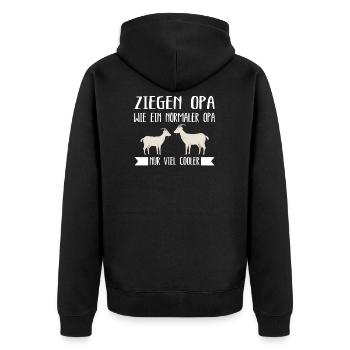 Ziegen Opa Ziege Ziegen Geschenk - Unisex Premium Bio Zip Hoodie - Schwarz - Hinten - Nico (187cm)