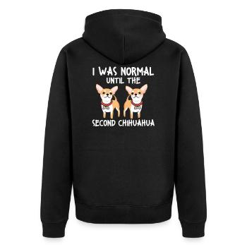 2 Chihuahua 2 Chihuahua Gift - Unisex Premium Organic Zip Hoodie - black - Back - Nico (187cm)