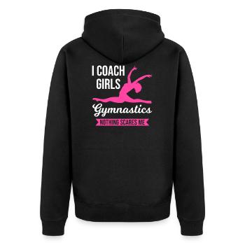 Gymnastics trainer gymnastics gift - Unisex Premium Organic Zip Hoodie - black - Back - Nico (187cm)